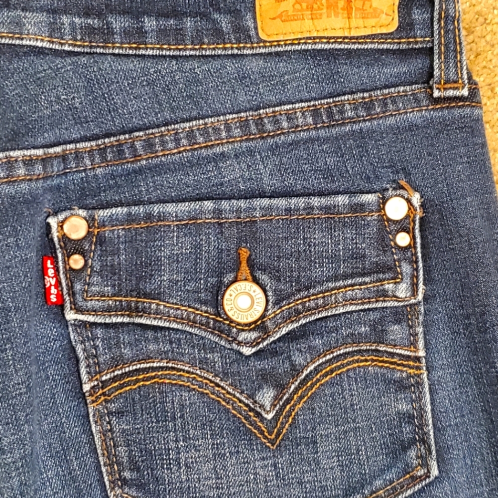 Womens Levi 505 Blue Jean 8L Straight Leg